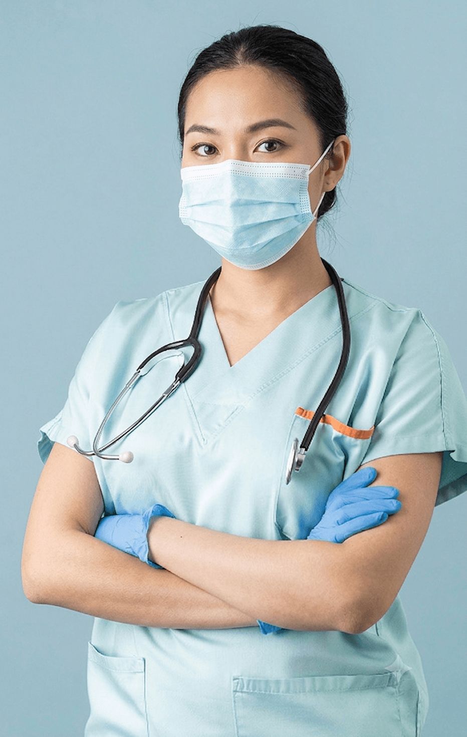 A licensed nurse ready to provide patient care